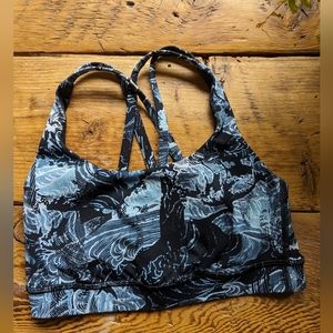 Lululemon, size 4, energy bra in eternal wave starlight black